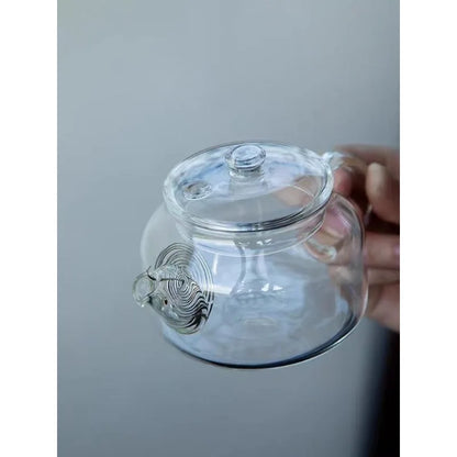 Small Capacity Transparent Glass Teapot with Filter Heat-Resistant Flower Tea Kettle Household Kung Fu Tea Pot Teaware