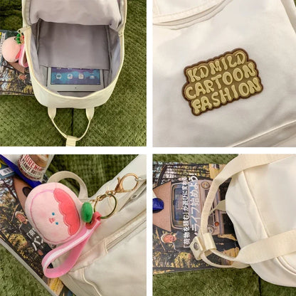 Small Cool Student Female Backpack Waterproof Cute Women School Bag Lady Laptop White Book Kawaii Girl College Backpack Travel