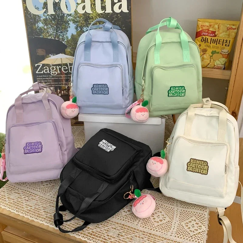 Small Cool Student Female Backpack Waterproof Cute Women School Bag Lady Laptop White Book Kawaii Girl College Backpack Travel