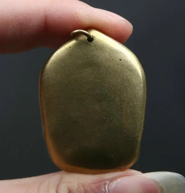 Small Curio China Buddhism Bronze Shakyamuni Amitabha Buddha Wealth Pendant