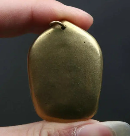Small Curio China Buddhism Bronze Shakyamuni Amitabha Buddha Wealth Pendant