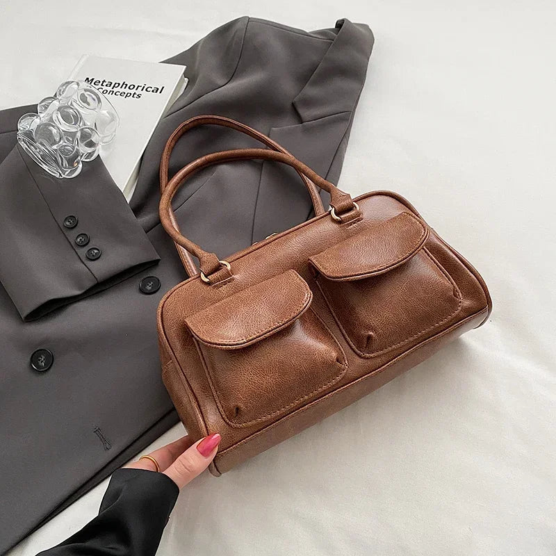 Small Double Pockets Shoulder Bags for Women 2023 New Fashion Trend Designer Underarm Bag Female Handbags and Purses