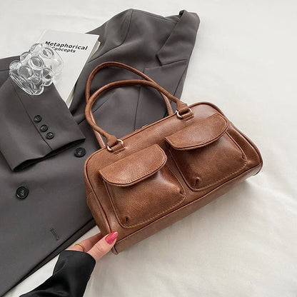 Small Double Pockets Shoulder Bags for Women 2023 New Fashion Trend Designer Underarm Bag Female Handbags and Purses