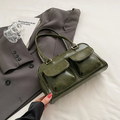 Small Double Pockets Shoulder Bags for Women 2023 New Fashion Trend Designer Underarm Bag Female Handbags and Purses