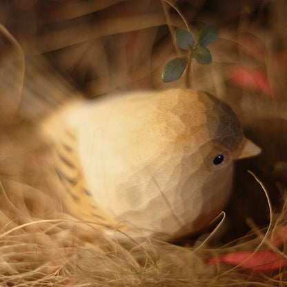 Small Fat Bird Wooden  Carving  Fat Bird Pendant  Solid Wood Fat  Bird Nordic  Style Creative Decoration Crafts play with