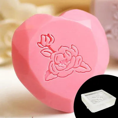 Small Flower Pattern Handmade Soap Stamp, Clear DIY Natural Acrylic, Decorative Soap Making, Custom Printing