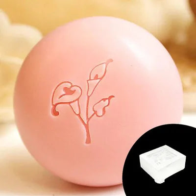 Small Flower Pattern Handmade Soap Stamp, Clear DIY Natural Acrylic, Decorative Soap Making, Custom Printing