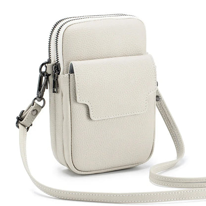 Small Genuine Leather Crossbody Purses for Women High-capacity Cross Body Bag Shoulder Handbags Double Zip Designer Phone Bags