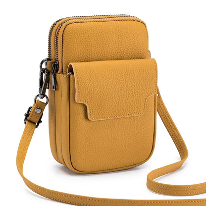 Small Genuine Leather Crossbody Purses for Women High-capacity Cross Body Bag Shoulder Handbags Double Zip Designer Phone Bags