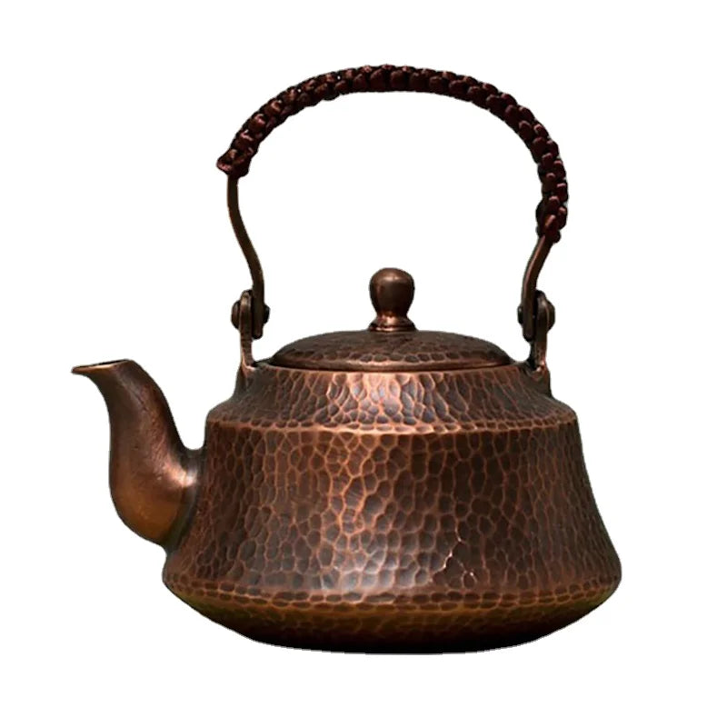 Small Handmade Hot Water Kettle, Copper Coffee Pots, Japanese Vintage Kung Fu Teapot, Tableware Gift, 400ml