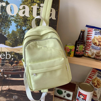 Small High Quality Waterproof Solid Color Nylon Women Backpack Casual Travel Rucksack School Bags for Teenage Girl Boys New