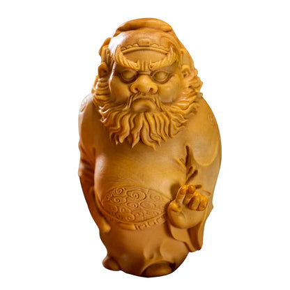 Small Leaf boxwood 7.5 cm 8.5 cm Chinese mythology traditional figure Sculpture Collection Zhong Kui