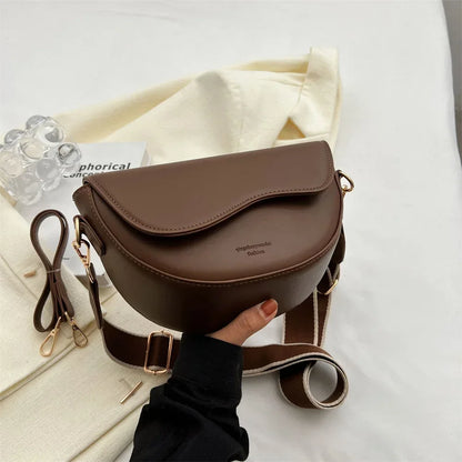 Small Leather Saddle Armpit Bags for Women 2024 Summer Versatile Shoulder Crossbody Bag Ladies Vintage Underarm Handbags bolsa