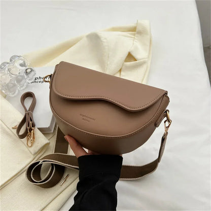 Small Leather Saddle Armpit Bags for Women 2024 Summer Versatile Shoulder Crossbody Bag Ladies Vintage Underarm Handbags bolsa