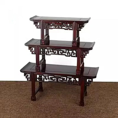 Small Mahogany Buddha Table, Solid Wood Vase, Bonsai Base, Miniature Raised Head