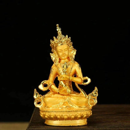 Small Pocket Handle Efficacious Vajrasattva/Kingkong Gold Buddha Alloy Copper Statue Home/ Office Decorate Statue