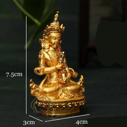 Small Pocket Handle Efficacious Vajrasattva/Kingkong Gold Buddha Alloy Copper Statue Home/ Office Decorate Statue