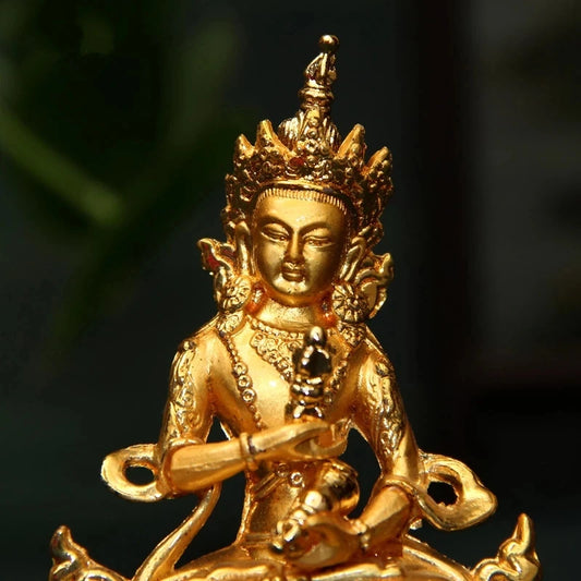 Small Pocket Handle Efficacious Vajrasattva/Kingkong Gold Buddha Alloy Copper Statue Home/ Office Decorate Statue