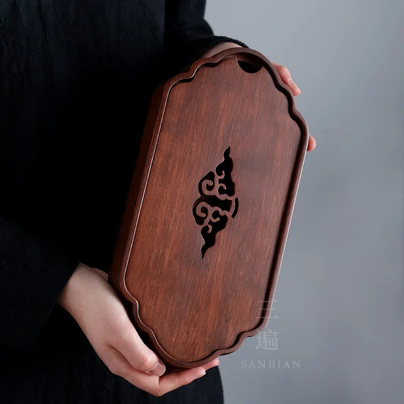Small Tea Tray Household Drain Tray Teaware Tea Platform Modern Simple Easy Kung Fu Rectangular Bamboo Tea Tray