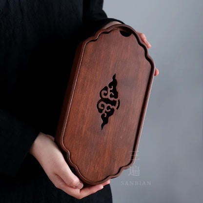 Small Tea Tray Household Drain Tray Teaware Tea Platform Modern Simple Easy Kung Fu Rectangular Bamboo Tea Tray