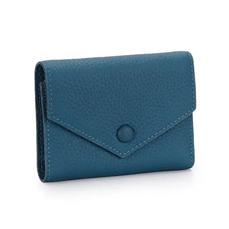Small Wallet for Women Luxury Full Grain Cow Leather 3 Fold Compact Multifunction Fashion Brand Short Designer Women's Wallets