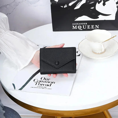 Small Wallet for Women Luxury Full Grain Cow Leather 3 Fold Compact Multifunction Fashion Brand Short Designer Women's Wallets