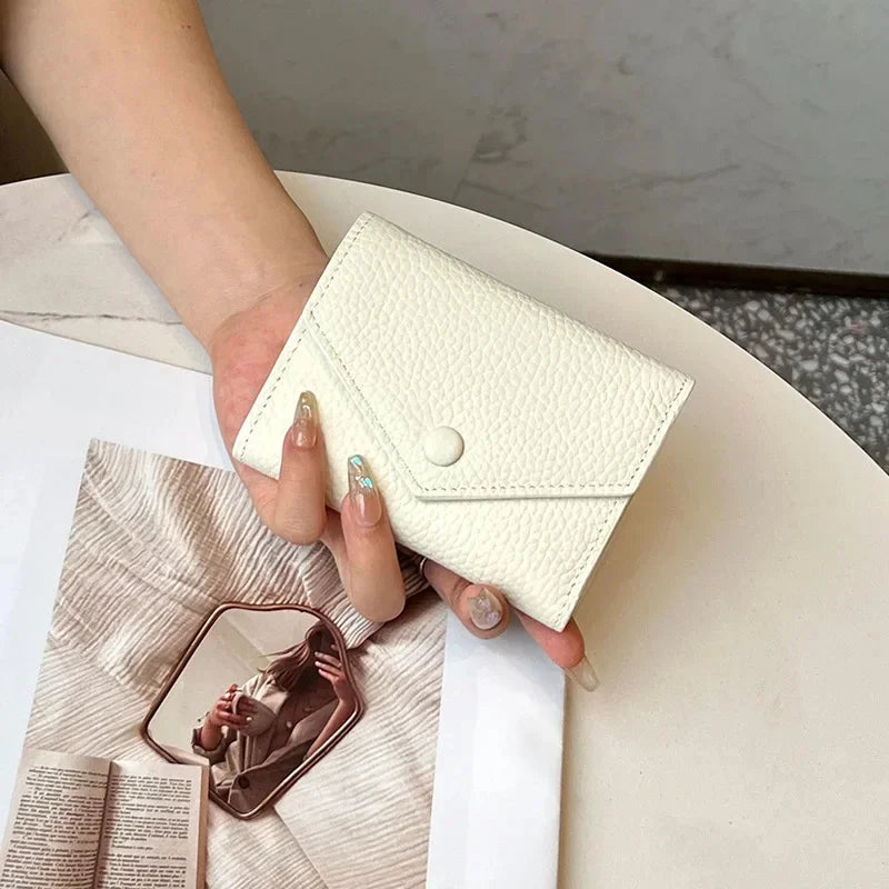 Small Wallet for Women Luxury Full Grain Cow Leather 3 Fold Compact Multifunction Fashion Brand Short Designer Women's Wallets