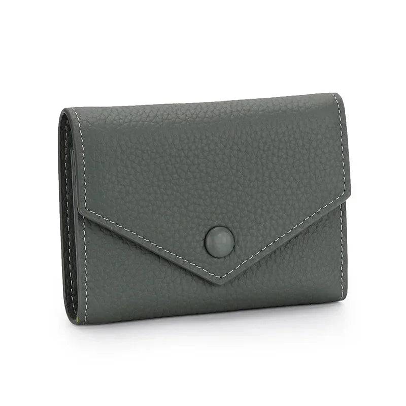 Small Wallet for Women Luxury Full Grain Cow Leather 3 Fold Compact Multifunction Fashion Brand Short Designer Women's Wallets