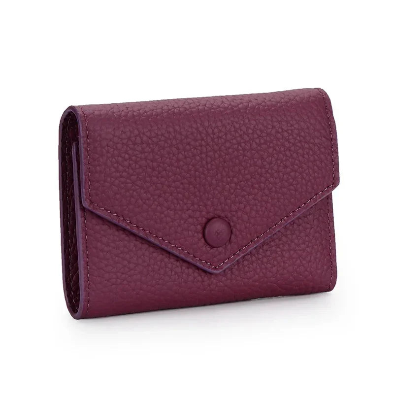 Small Wallet for Women Luxury Full Grain Cow Leather 3 Fold Compact Multifunction Fashion Brand Short Designer Women's Wallets