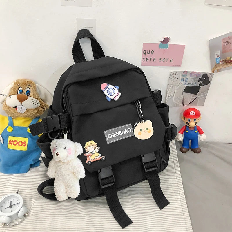 Small Women's Backpack Girls School Backpack Waterproof Nylon Fashion Japanese Casual Young Girl's Bag Female Mini Mochila