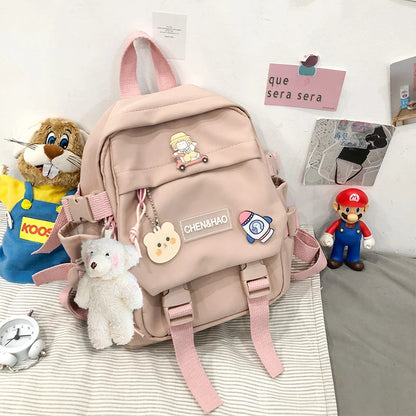 Small Women's Backpack Girls School Backpack Waterproof Nylon Fashion Japanese Casual Young Girl's Bag Female Mini Mochila