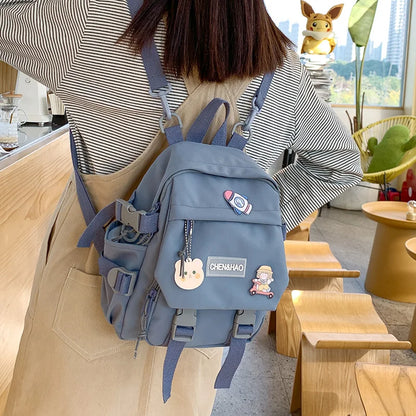 Small Women's Backpack Girls School Backpack Waterproof Nylon Fashion Japanese Casual Young Girl's Bag Female Mini Mochila