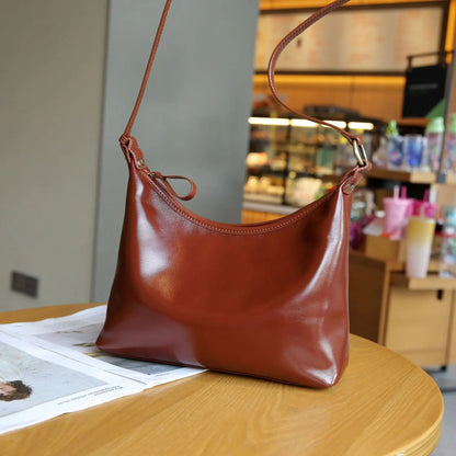 Small and versatile women's bag, single shoulder crossbody bag, minimalist women's bag, zippered shell bag