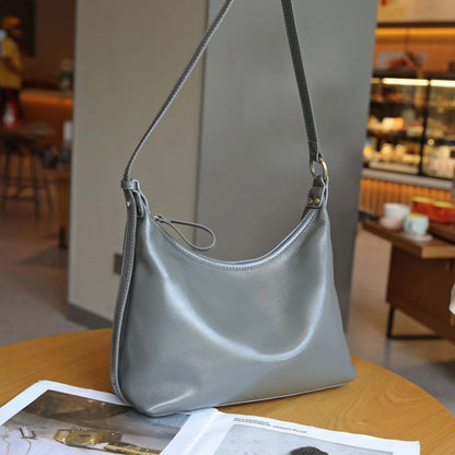 Small and versatile women's bag, single shoulder crossbody bag, minimalist women's bag, zippered shell bag