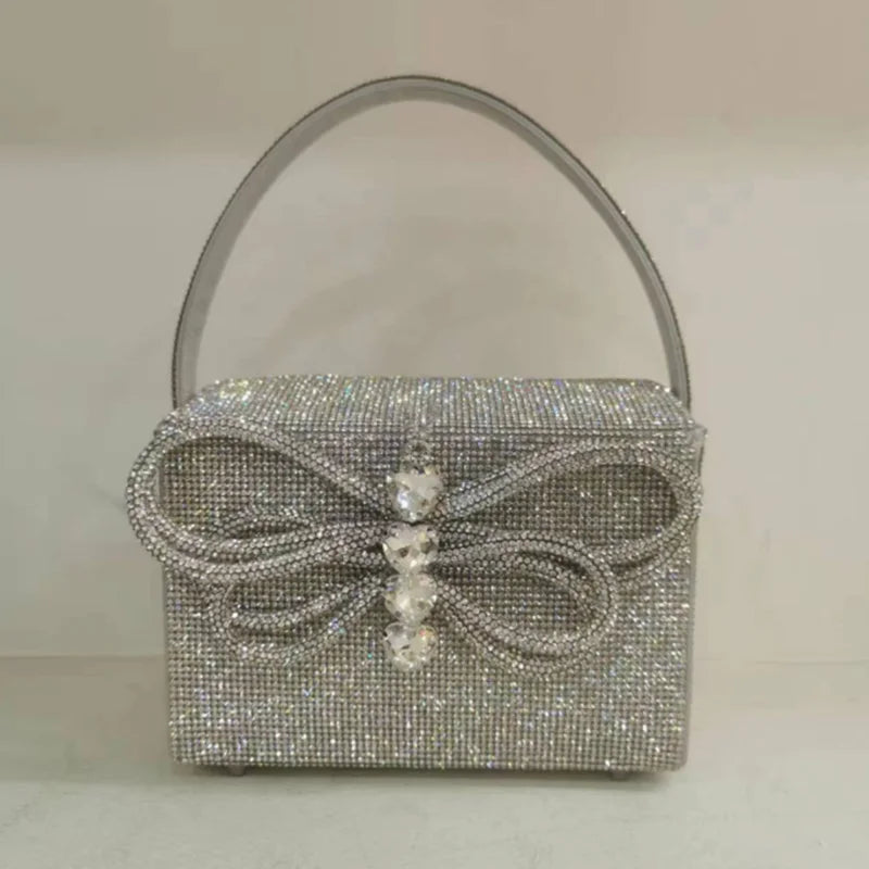 Small square bag butterfly luxury diamond-encrusted gift box bag single shoulder cross-body portable women's bag