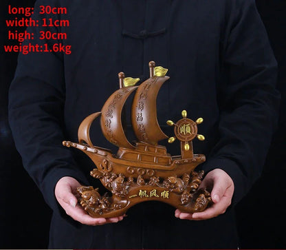 Smooth Lucky Sailing Ornaments Desk Decor Living Room TV Cabinet Furnishings Opening Housewarming Miniatures Gifts