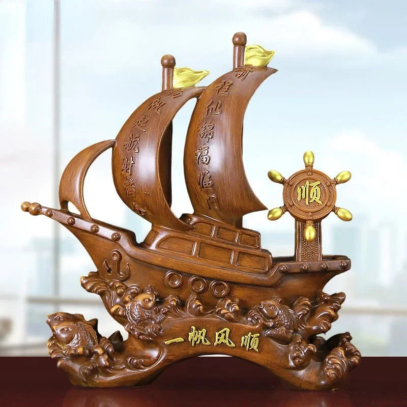 Smooth Lucky Sailing Ornaments Desk Decor Living Room TV Cabinet Furnishings Opening Housewarming Miniatures Gifts