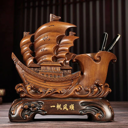 Smooth Sailing Creative Pen Holder Decorations Boss's Office Desktop Decorations Ornamennts