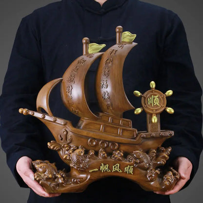 Smooth Sailing Decorations Office Desktop Wealth Seeking Decor Living Room TV Cabinet Omenents Housewarming Gifts