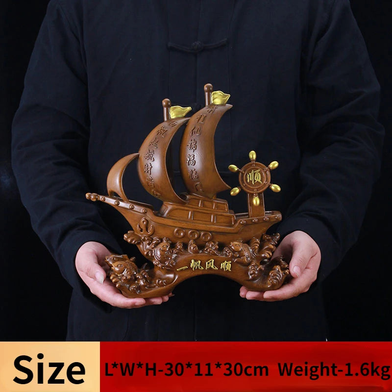 Smooth Sailing Decorations Office Desktop Wealth Seeking Decor Living Room TV Cabinet Omenents Housewarming Gifts