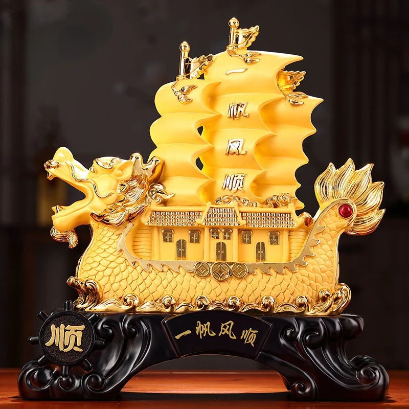 Smooth Sailing Wealth Seeking Decorations Handicrafts Living Room Wine Cabinet Office Opening Housewarming Ornaments