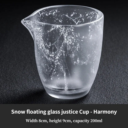 Snow Colored Glass Fair Cup Crystal Thickened Glass Tea Dispenser Large Chahai Transparent Built Kungfu Tea Set Accessories