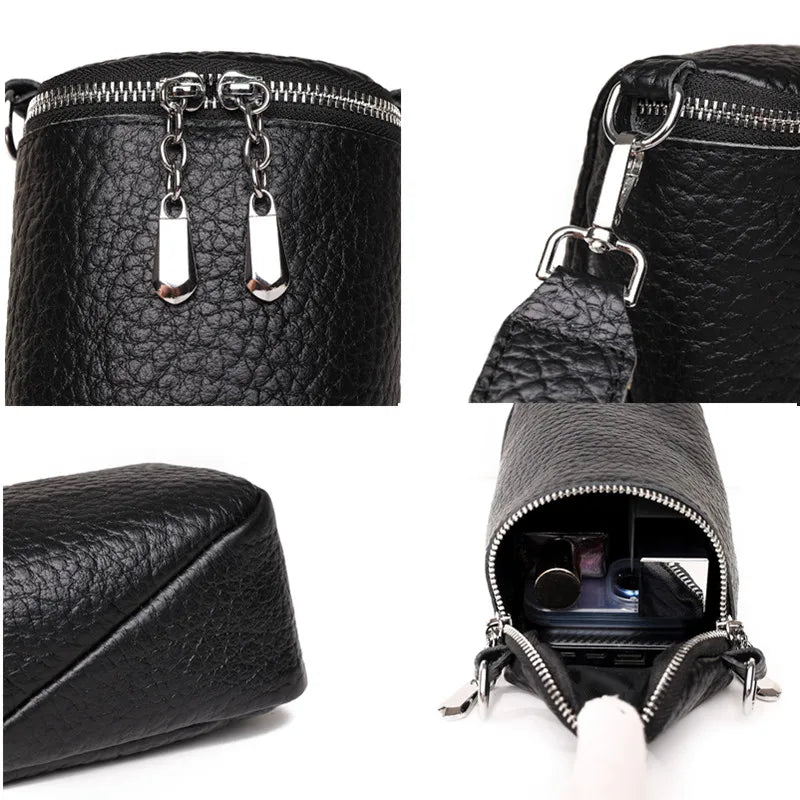 Soft Cow Leather Girl Phone Messenger Bag High Quality Genuine Leather Shoulder Crossbody Bag For Women 2022 Mini Ladies Handbag