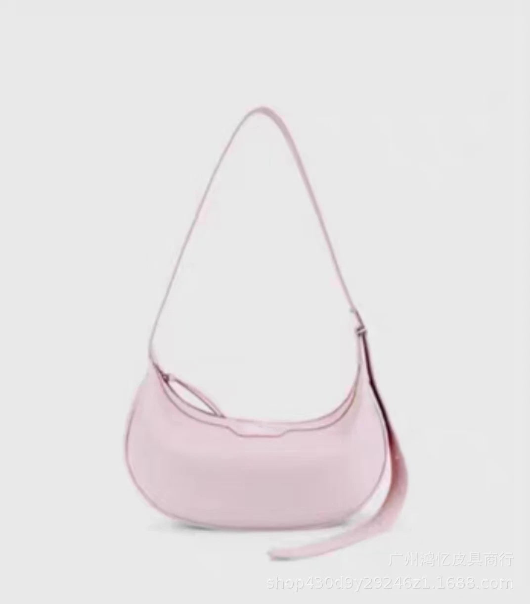 Soft Cow Leather Half Moon Bag Women Fresh Sweet Solid Handbags Female Large Capacity Commuter Purses Clutch 2024 New Bolsos