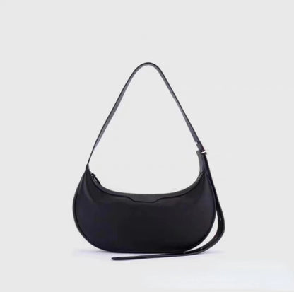 Soft Cow Leather Half Moon Bag Women Fresh Sweet Solid Handbags Female Large Capacity Commuter Purses Clutch 2024 New Bolsos