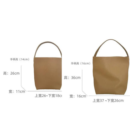 Soft Cowhdie Minimalism Women Bucket Bag Elegant French Style Lady Large Tote Bag Luxury Thick Real Leather Bag 2023