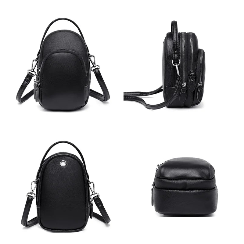Soft Cowhide Bag For Women Designer Three Layers Of Large Capacity Ladies Handbag Fashion Genuine Leather Shoulder Crossbody Bag