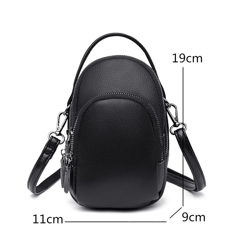 Soft Cowhide Bag For Women Designer Three Layers Of Large Capacity Ladies Handbag Fashion Genuine Leather Shoulder Crossbody Bag