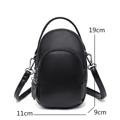 Soft Cowhide Bag For Women Designer Three Layers Of Large Capacity Ladies Handbag Fashion Genuine Leather Shoulder Crossbody Bag