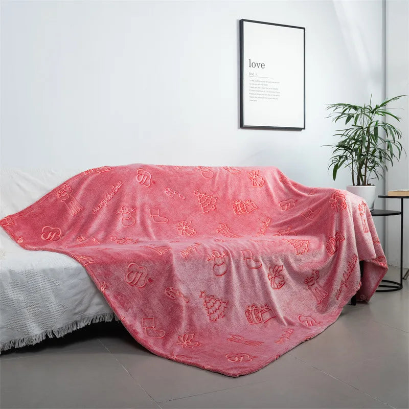 Soft Fleece Blanket Luminous Warm Flannel Blankets Glow In The Dark Stars Moon Print Sheet Sofa Bedspread Leisure Coverings Gift